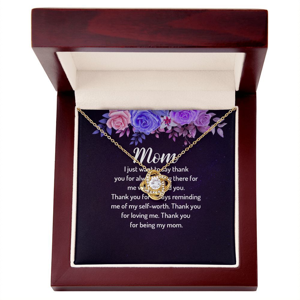 To My Mom I Just Want To Say Thank You Infinity Knot Necklace Message Card 90$